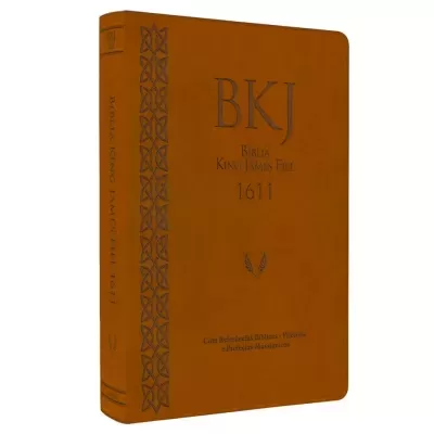 Bíblia King James Fiel 1611 | Concordância e Pilcrows | Capa Luxo Caramelo