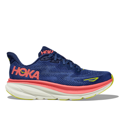 Hoka - Clifton 9 Azul Escuro/ Rosa Salmão (Mulher)