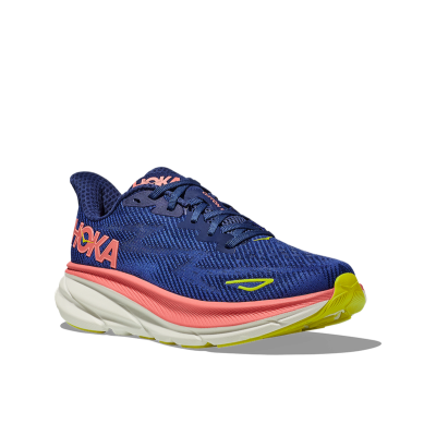 Hoka - Clifton 9 Azul Escuro/ Rosa Salmão (Mulher) Hoka - Clifton 9 Azul Escuro/ Rosa Salmão (Mulher)