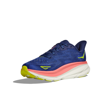 Hoka - Clifton 9 Azul Escuro/ Rosa Salmão (Mulher) Hoka - Clifton 9 Azul Escuro/ Rosa Salmão (Mulher)