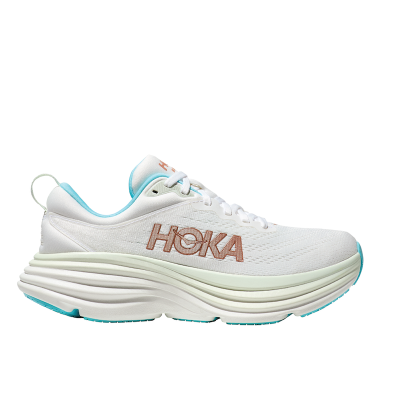 Hoka - Bondi 8 Branco/Dourado/Azul (Mulher)