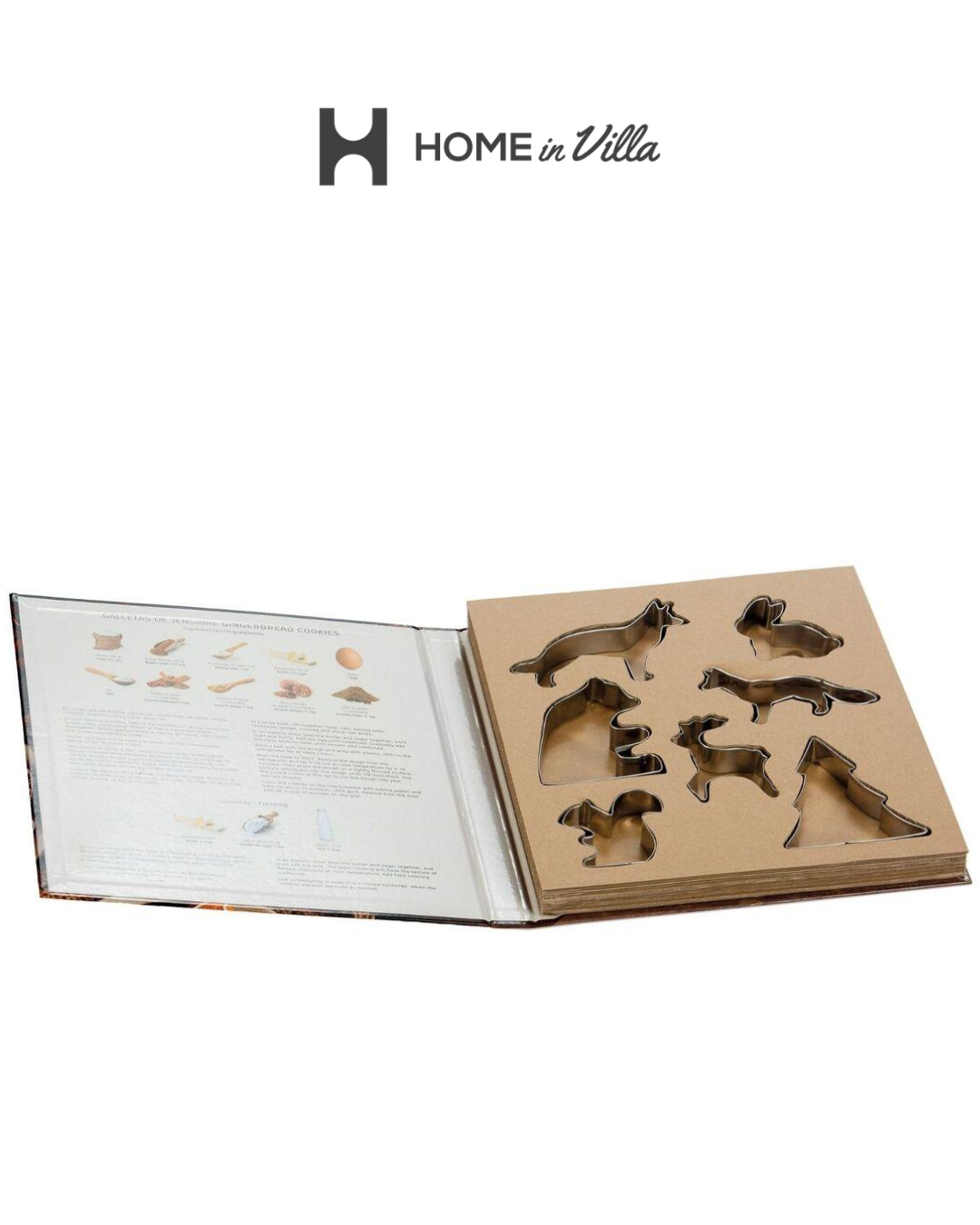 Kit de moldes de bolachas em livro com receita Kit de moldes de bolachas em livro com receita