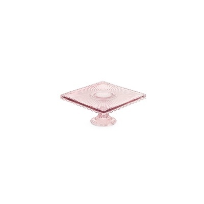 PRATO DE VIDRO ROSA FIORIRA 19X19X9 CM