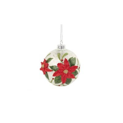 BOLA DE NATAL POINSETTIA 10 CM