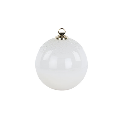 VELA BOLA DE NATAL BRANCA 18 CM