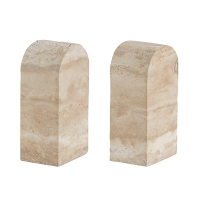 SUPORTE LIVROS EM MARMORE TRAVERTINO