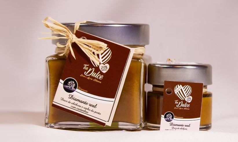 Doce Abóbora com castanhas  e vinho do porto  (Diamante Real) 200g - Tia Dulce