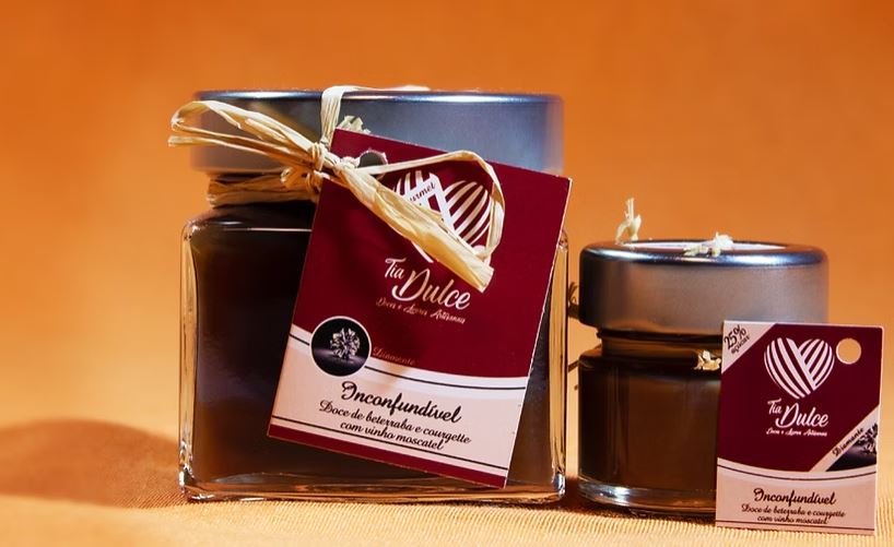 Doce Beterraba e courgette com vinho moscatel  (Diamante Inconfundível) 200g - Tia Dulce