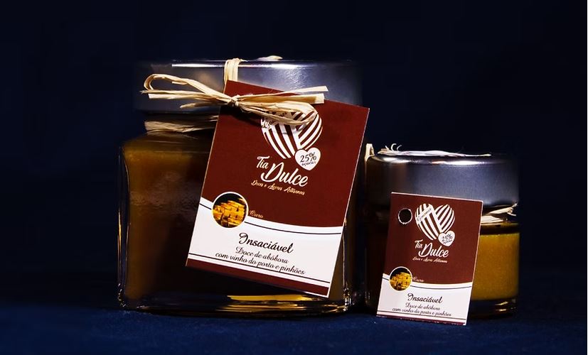 Doce Abóbora com vinho do porto  e pinhões (Insaciável) 200g - Tia Dulce