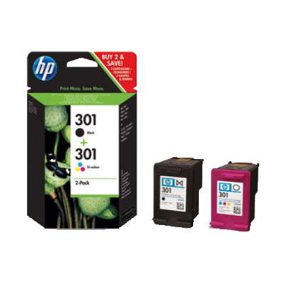 HP 301 Combo-pack Preto / Tri-color Original (N9J72AE)