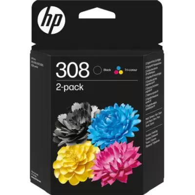 MultiPack 2 Tinteiros HP 308 Preto + Tri-color Originais 6L6S6UE