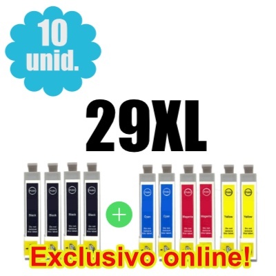 Conjunto 10 Tinteiros Epson 29 XL Compatíveis - ref. T2991/2/3/4