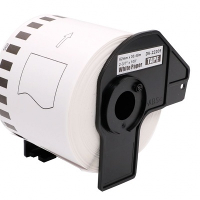 Etiquetas Compativeis Brother DK22205 Branca - 62mm x 30.48mm Contínua Papel térmico