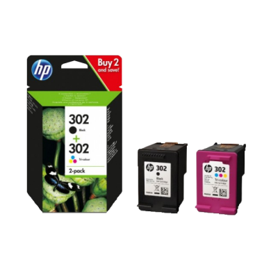 HP 302 Combo-Pack Preto / Tri-color Original X4D37AE