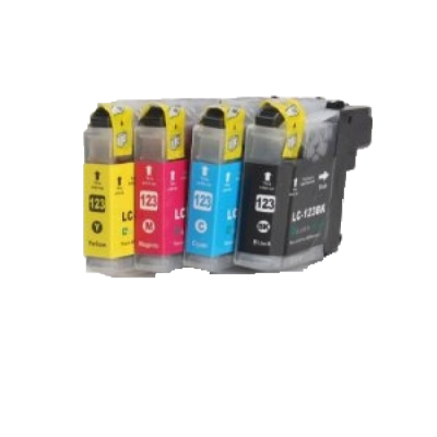 Conjunto 4 Tinteiros Compatíveis Brother LC121 / LC123 (V3)