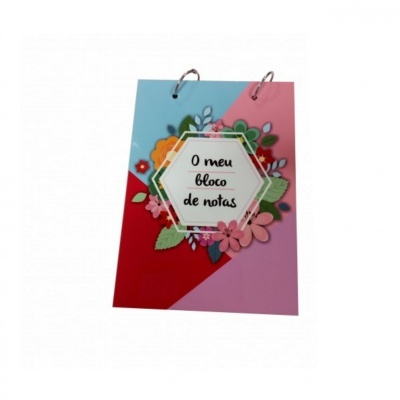 Bloco de notas com capa personalizável