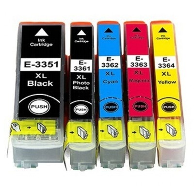 Conjunto 5 Tinteiros Compatíveis Epson 33 XL - ref. T3351/T3361/2/3/4