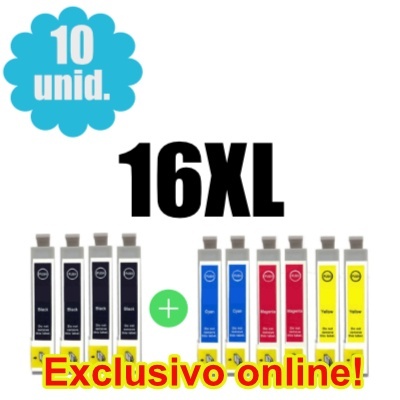 Conjunto 10 Tinteiros Epson 16 XL - ref. T1631/2/3/4 (T1635)