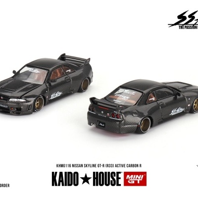 MINI GT NISSAN SKYLINE GT-R (R33) ACTIVE CARBON R KHMG116