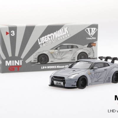 MINI GT LB WORKS NISSAN GT-R (R35) MATTE GREY MGT00003-L