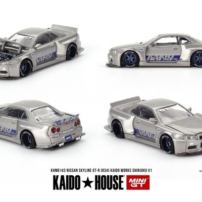 MINI GT NISSAN SKYLINE GT-R (R34) KAIDO WORKS SHINJUKU V1 1999 KHMG143