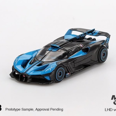 MINI GT BUGATTI BOLIDE PRESENTATION BLACK AND BLUE 2024 MGT01063-L