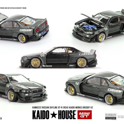 MINI GT NISSAN SKYLINE GT-R (R34) KAIDO WORKS GREDDY V2 1999 KHMG222