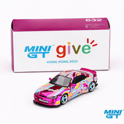 MINI GT NISSAN SILVIA S15 ROCKET BUNNY CHROME PINK HONG KONG GIVE 2023 MGT00632-R