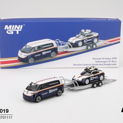 MINI GT PORSCHE 911 DAKAR 718 VOLKSWAGEN ID. BUZZ PORSCHE CENTRUM GELDERLAND ROUGHROADS SE MGTS0019
