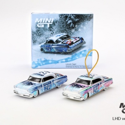 MINI GT LINCOLN CAPRI CHRISTMAS HOT ROD BY TIM SADCHIKOV 2024 CHRISTMAS EDITION LIMITED 9999 PIECES MGT00888-L