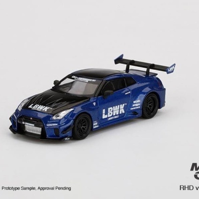 MINI GT LB-SILHOUETTE WORKS GT NISSAN 35GT-RR VER.2  LBWK BLUE MGT00299-R