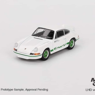 MINI GT PORSCHE 911 CARRERA RS 2.7 GRAND PRIX WHITE WITH GREEN LIVERY  MGT00801-L