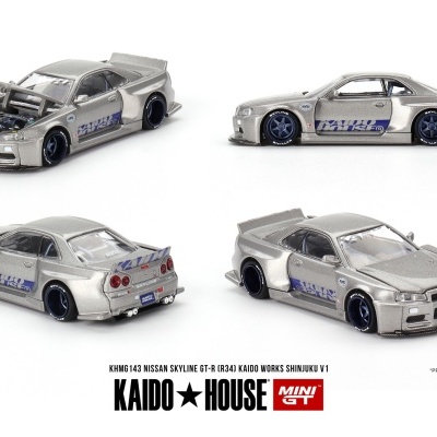 MINI GT NISSAN SKYLINE GT-R (R34) KAIDO WORKS SHINJUKU V1 KHMG143