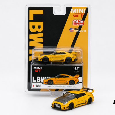 MINI GT WORKS GT NISSAN 35GT-RR VER.1 YELLOW MGT00182-BL