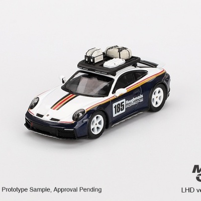 MINI GT PORSCHE 911 DAKAR RALLYE DESIGN PACKAGE WHITE/GENTIAN BLUE METALLIC MGT00805-R