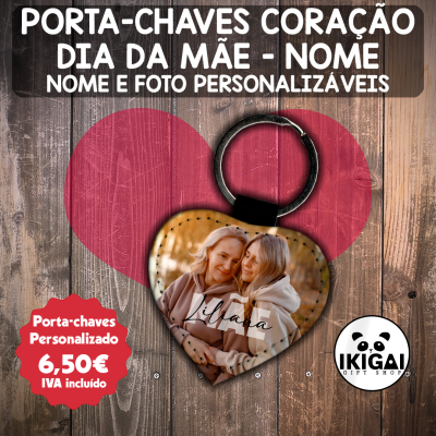 Porta-chaves Coração Dia da Mãe - Nome