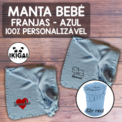 Manta Bebé Franjas - Azul