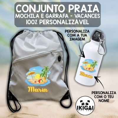 Conjunto Praia Mochila e Garrafa - Vacances
