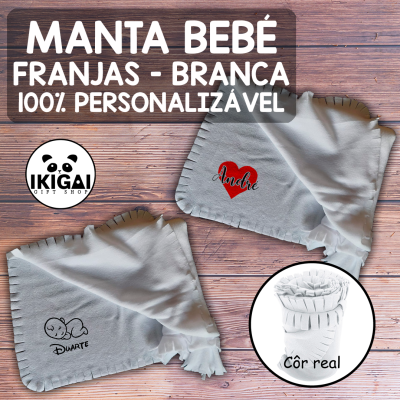 Manta Bebé Franjas - Branca