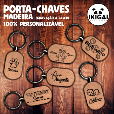 Porta-chaves Madeira (Laser) Personalizado