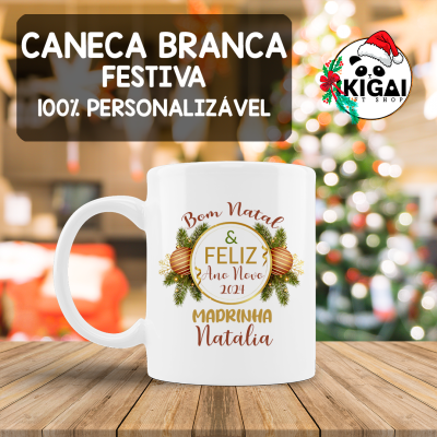 Caneca Branca Personalizada - Festiva