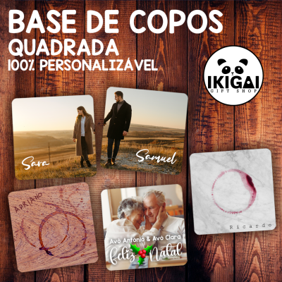 Base de copos Quadrada Personalizada