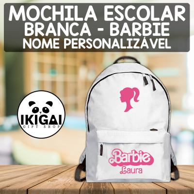 Mochila Escolar Branca - Barbie