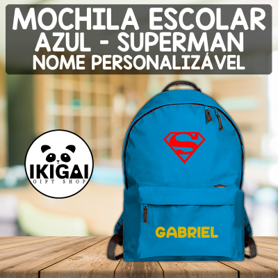 Mochila Escolar Azul - Superman