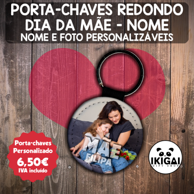 Porta-chaves Redondo Dia da Mãe - Nome