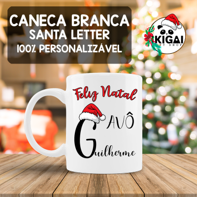 Caneca Branca Personalizada - Santa Letter