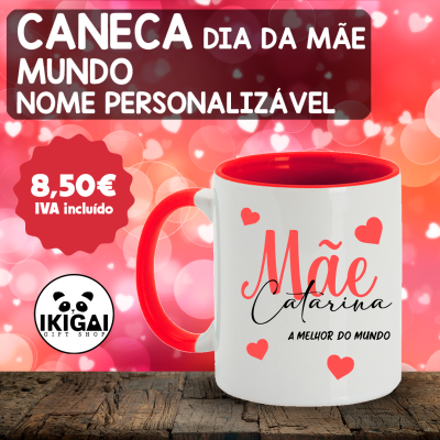 Caneca Dia da Mãe Personalizada - Mundo