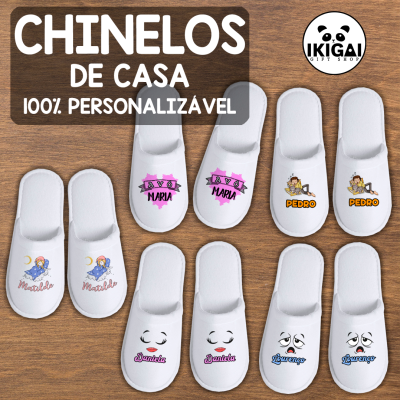 Chinelos Casa Brancos Personalizáveis
