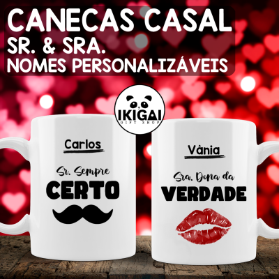 Canecas Casal Personalizadas - Sr. & Sra.