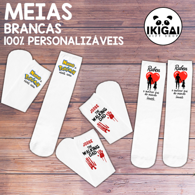 Meias Brancas Personalizadas